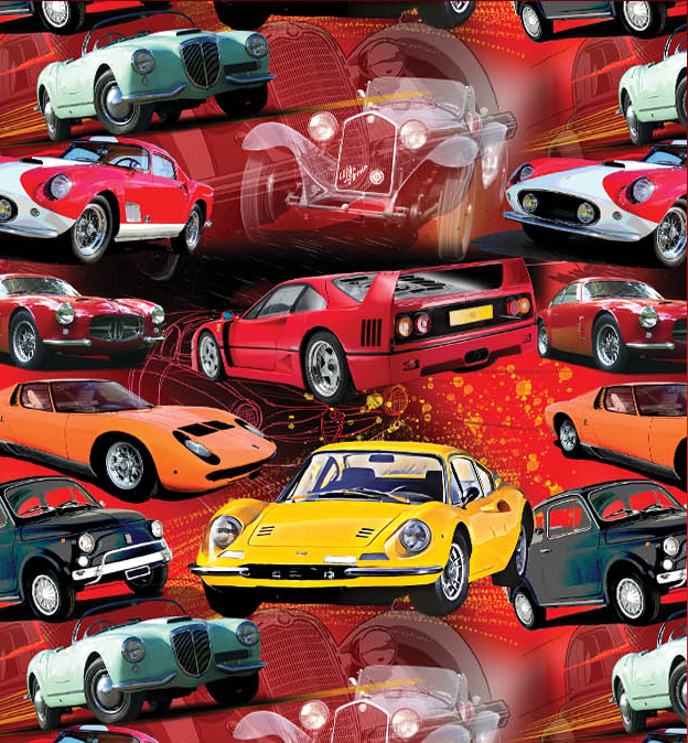 Italian Cars Wrapping Paper Sheet