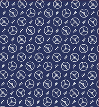 Blue Steering Wheels Wrapping Paper Sheet