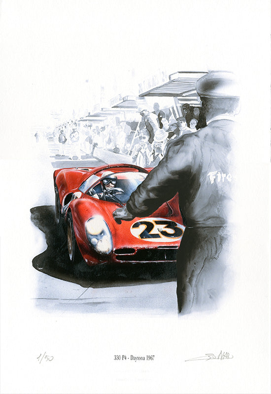 330 P4 - Daytona 1967 -  Fine art print by Enzo Naso