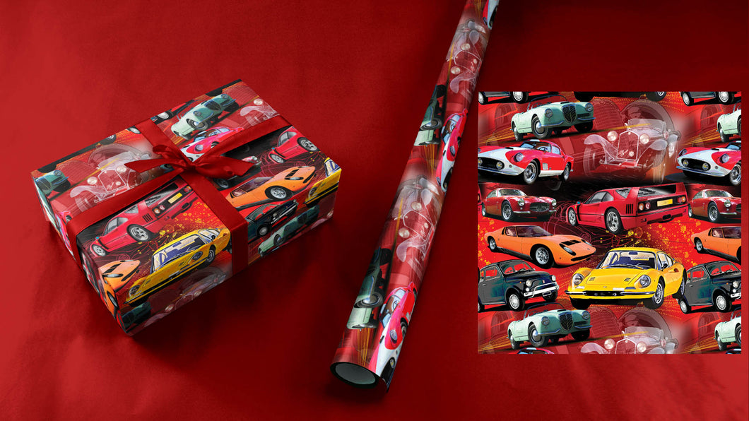 Italian Cars Wrapping Paper Sheet