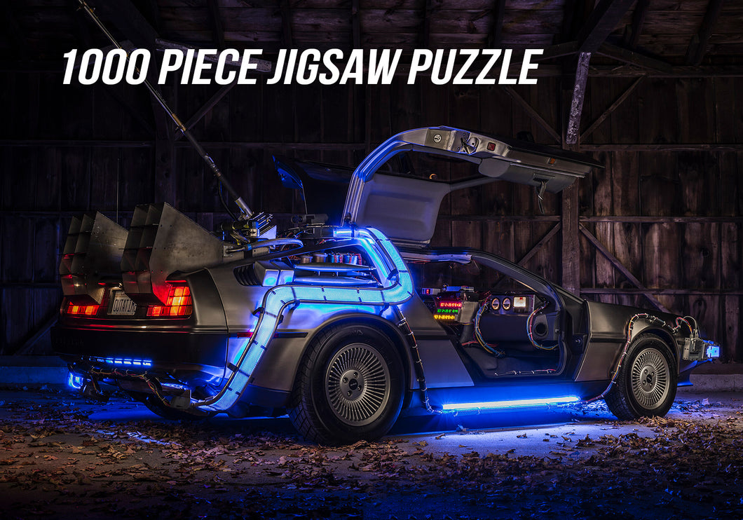 DeLorean TIME MACHINE 1000 pc.  Jigsaw Puzzle by Joshua Sweeney