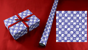 Porsche Lovers Wrapping Paper in Blue and White Sheet
