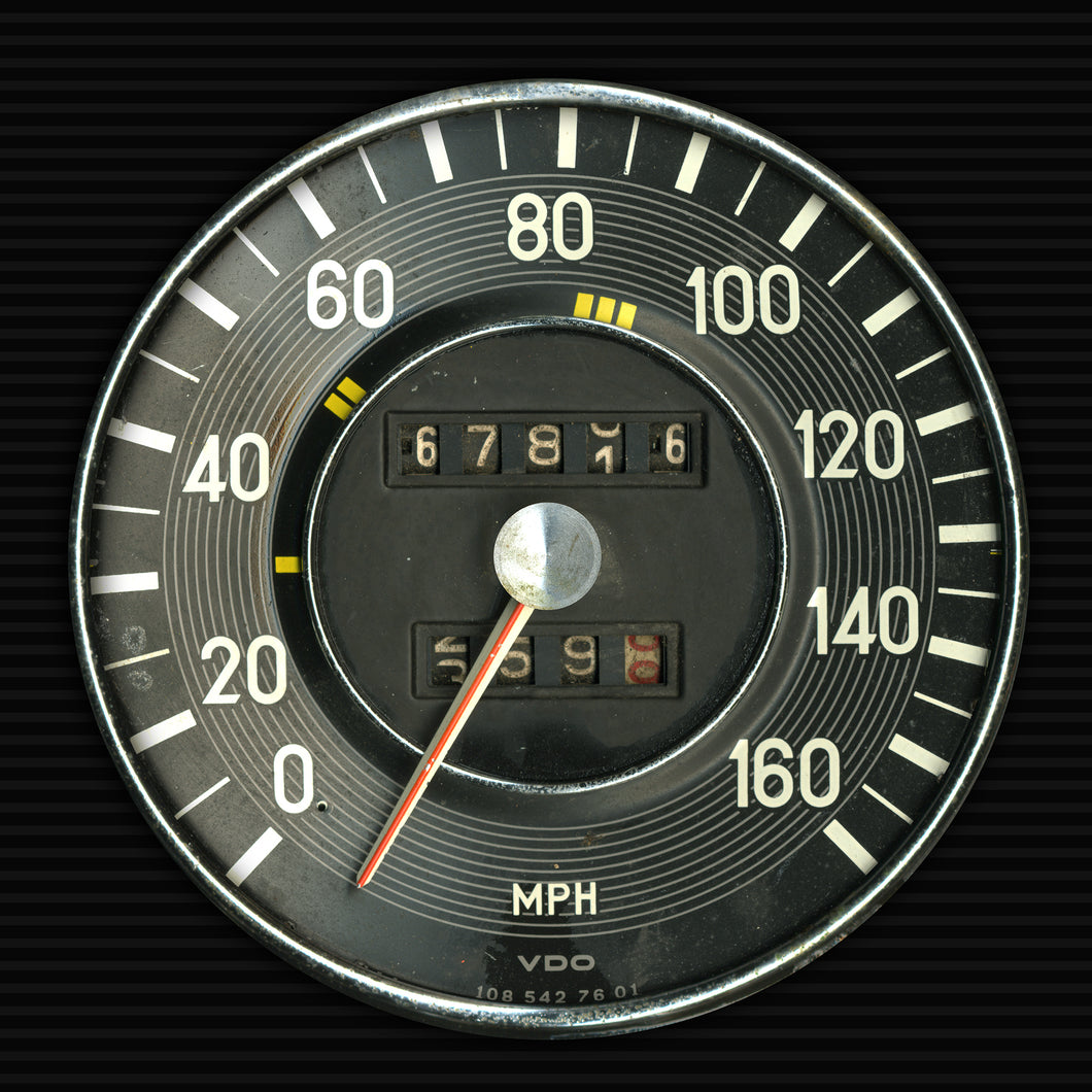 Giant Mercedes-Benz speedometer garage art
