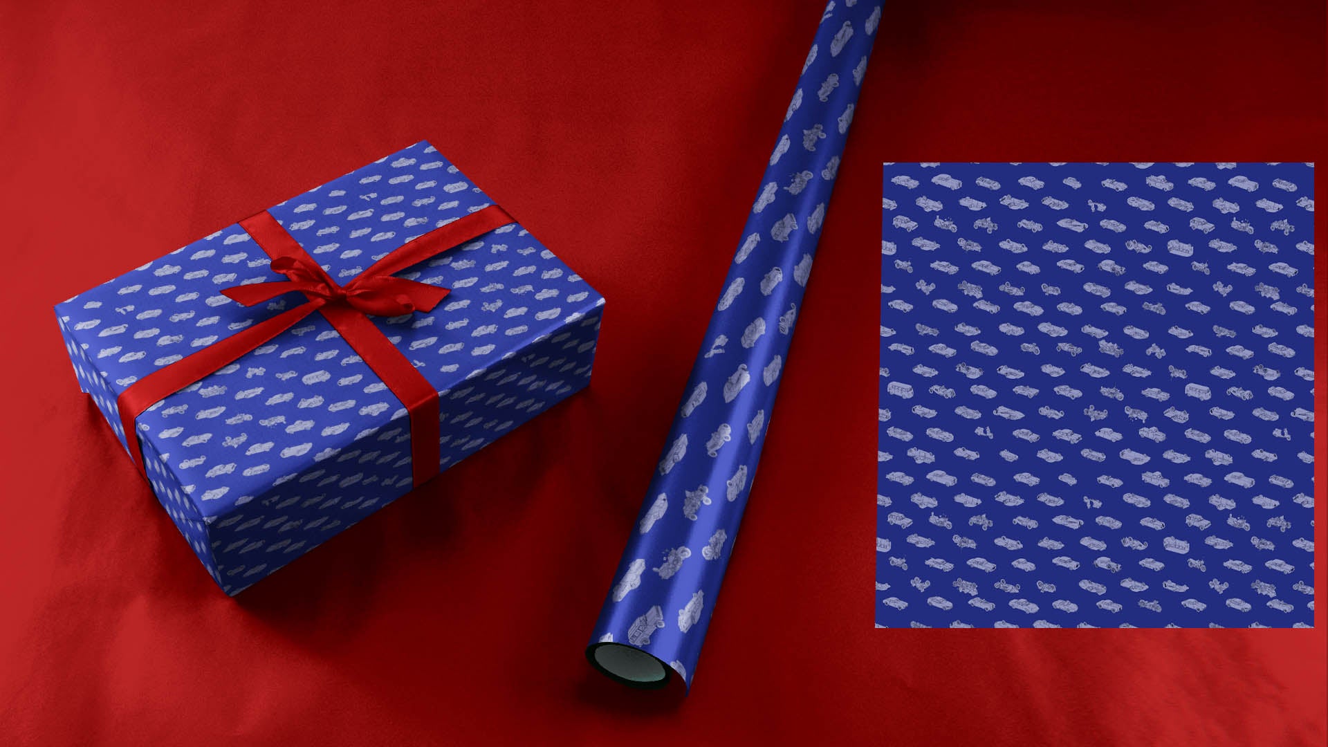 Blue Christmas Wrapping Paper Designs